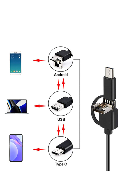 DORF Telefon ve Tablet İçin 3.9mm Endoskopi Cihazı Motor İçi Görüntüleme Yılan Kamera - Thumbnail